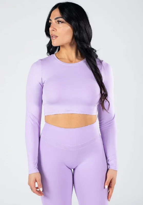 Reluna Long Sleeve Crop Violet Sky