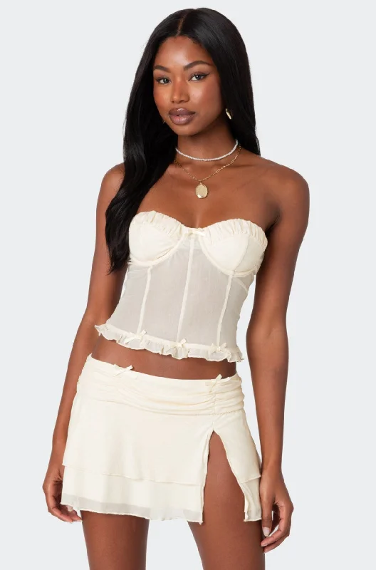 Jojo Strapless Sheer Mesh Corset