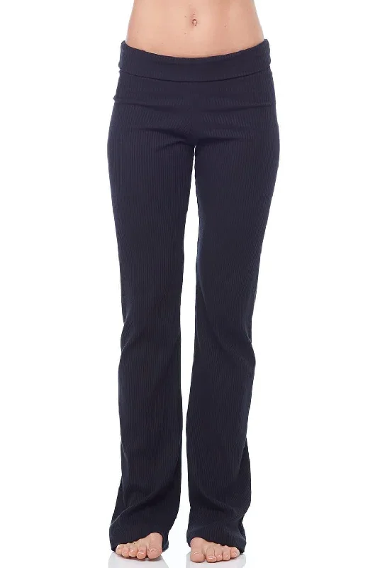 Sandra McCray Ribbed Foldover Pant