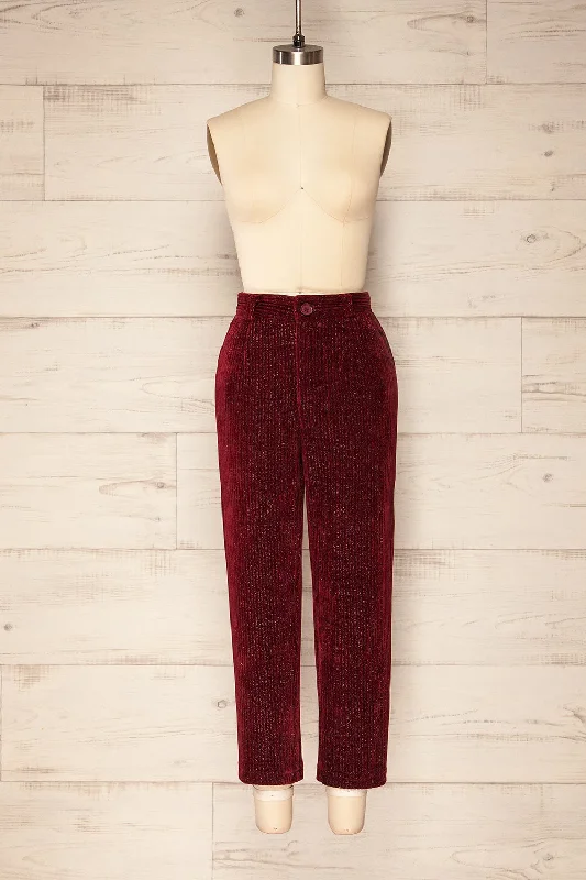 Sant-Boi Burgundy | Shimmery Corduroy Pants