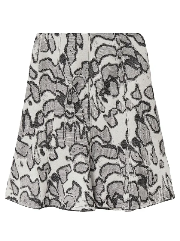 Animal Print Flute Skirt