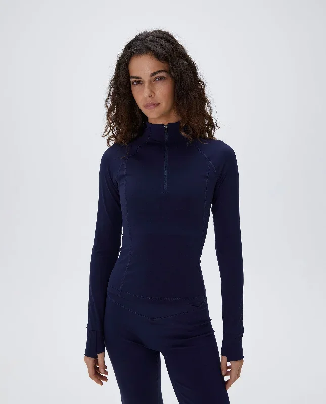 Ultimate Long Sleeve Quarter Zip Top - Navy Blue