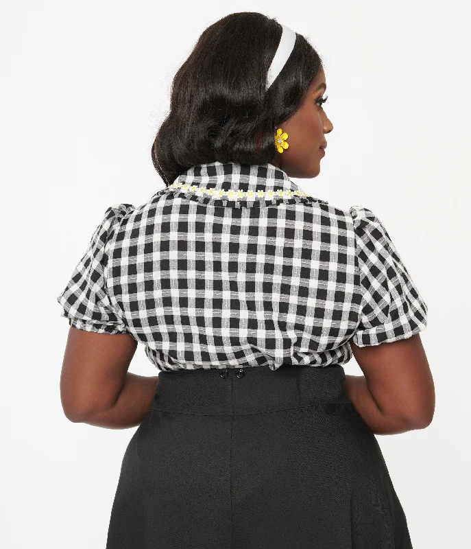 unique-vintage-plus-size-1930s-white-black-gingham-daisy-blouse