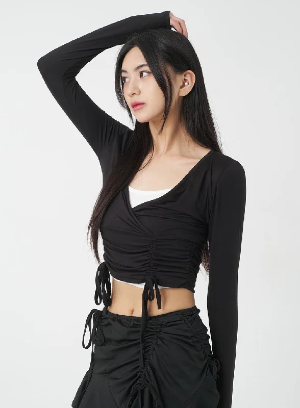 V-Neck Cropped Top BY309