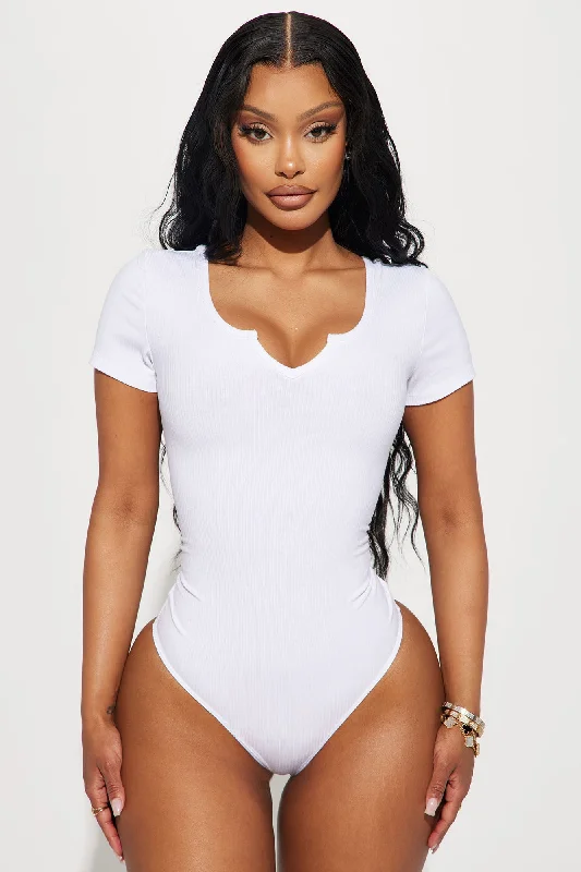 Val Ribbed Bodysuit - White