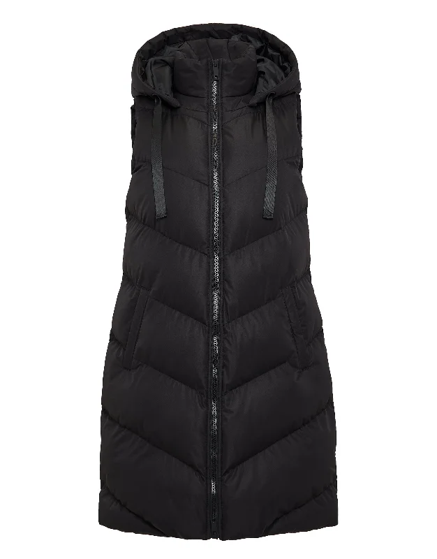 vamp-womens-black-longline-gilet-chevron-padded-quilted-sleeveless-jacket