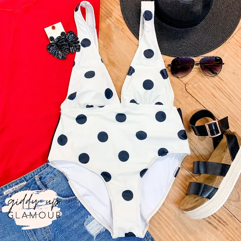 white-polka-dot-v-neck-one-piece-swimsuit