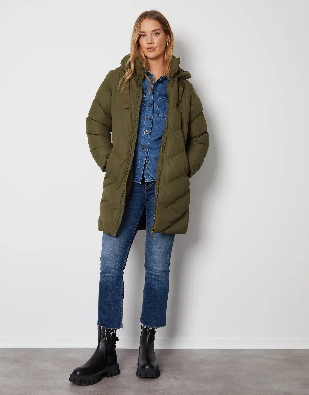 womens-khaki-green-padded-mid-length-hooded-ladies-puffer-jacket-tbld07908