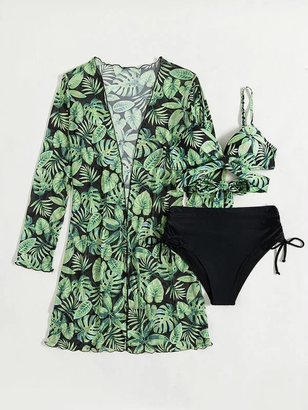 womens-stylish-tropical-print-three-piece-bikini-set