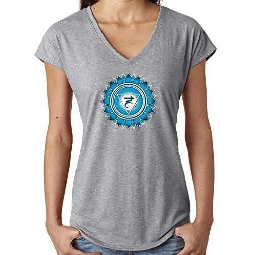 Ladies Vishuddha Chakra V-neck Tee Shirt